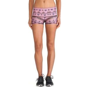 Teeki Shorts Pink Small Yoga Pilates Guns + Roses Style Anti Microbial Fitness